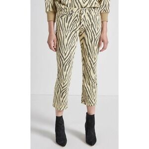 NWT New Current Elliott The Ruby Crop Jeans Natural Zebra 27 6 5 Pocket Low Rise